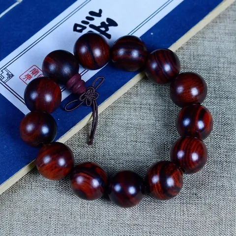 Rosewood Beaded Bracelet Buddhist Mala Meditation Beads Zen Style Handcrafted Wood Jewelry For Men Women