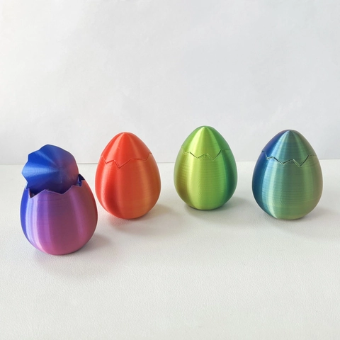 3D Printed Surprise Egg Satin PLA Gradient Color Easter Dragon Egg Container Decorative Desk Ornament Novelty Toy Gift