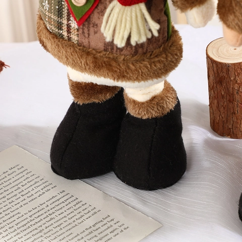 Weihnachts Plüschpuppe Ausziehbare Beine Weihnachtsmann Schneemann Rentier Karostoff Ornament Heim Feiertag Dekoration