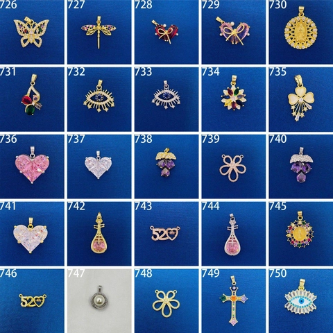 Collana Pendente Fai Da Te Acciaio Al Titanio Zirconi Colorati Cuore Farfalla Croce Malocchio Gioielli Placcati Oro