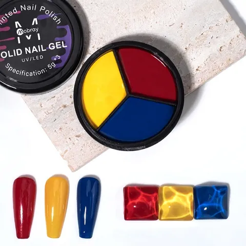 Festes Nagelgel In Dosen UV LED Härtbar Malen Zeichnen Maniküre Künstlerisch DIY Primärfarbe Mischbar Politur