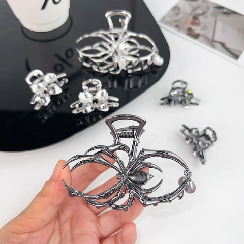Mollette Per Capelli Ragno Gotico Lega Strass Cuore Cristallo Perla Artificiale Accessori Capelli Halloween Party