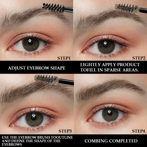 Thickening Brow Mascara Waterproof Long Lasting Eyebrow Gel With Hair Like Fibers For Natural Fuller Looking Brows