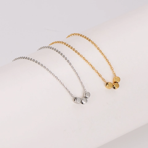 Collar Minimalista De Acero Inoxidable 304 Con Colgantes Cúbicos Para Mujer Estilo Ins Diseño Coreano Chapado En Oro 18K