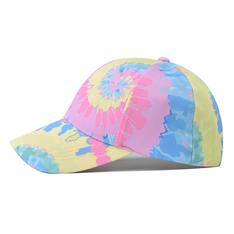 Casquette De Baseball Tie Dye Polyester Dégradé Réglable Protection Solaire Extérieure Respirant Sport Chapeau Hommes Femmes