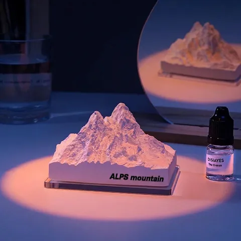 Alps Mountain Scented Diffuser Stone Plaster Aroma Desktop Ornament With Essential Oil And Acrylic Base Home Decor