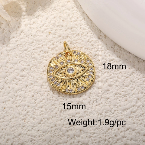 Evil Eye Anhänger Charms Kupfer Vergoldet Türkisches Blaues Auge DIY Schmuckherstellung Zubehör Mit Emaille Und Zirkonia