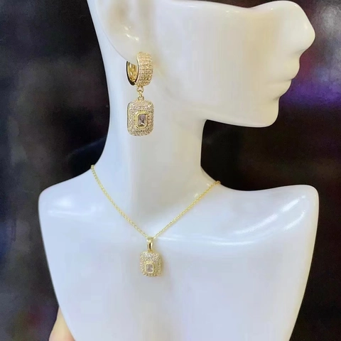 Pendientes Colgantes Rectangulares De Zirconia Cobre Micro Pavé Cuadrados Geométricos Huggie Hoop Joyas De Lujo Para Mujeres