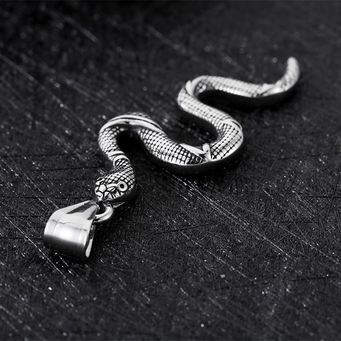 Collar Con Colgante De Serpiente Acero Inoxidable Retro Vintage Joyería De Animales Cadena De Caja Estilo Punk Para Hombre