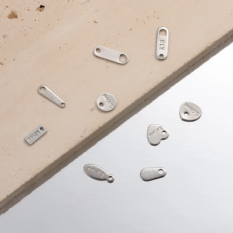 Colgantes Minimalistas De Acero Inoxidable Para Hacer Joyas DIY Etiquetas Corazón Ovalado Rectángulo Conector Pulsera