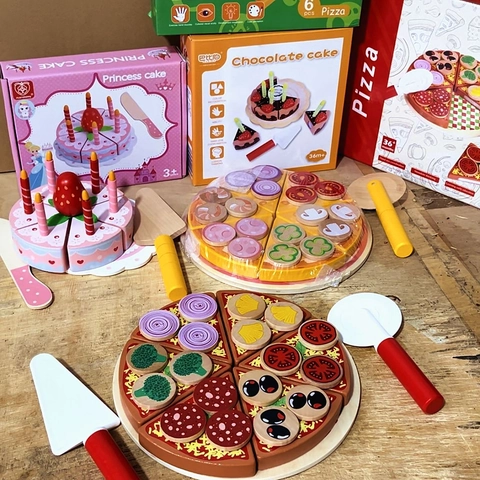 Giocattolo Pizza In Legno Per Bambini Cucina Gioco Di Ruolo Simulazione Cibo Con Taglierina Spatola E Vassoio