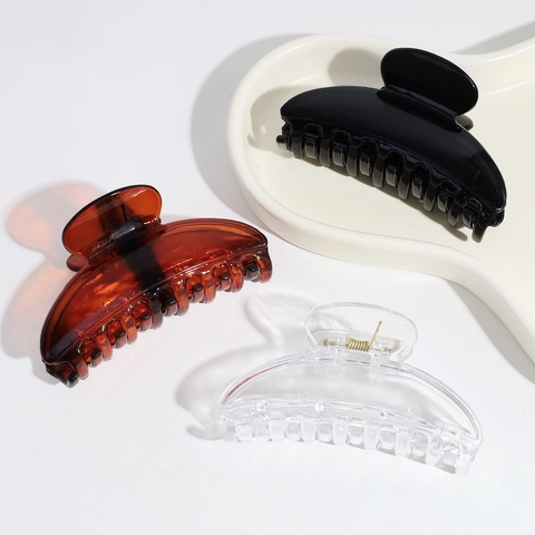 Pince À Cheveux Semi Circulaire Plastique Shark Claw Clip Minimaliste Géométrique Accessoire Cheveux Antidérapant