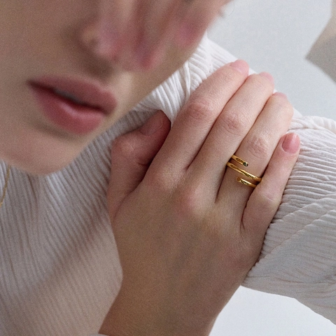 Spiral Mehrlagiger Offener Ring Edelstahl Minimalistisch Geometrisch Poliert Schmuck Für Frauen Nische Stil Verstellbar
