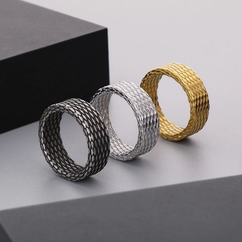 Anello Da Uomo In Acciaio Inossidabile Vintage Motivo A Rombi Retro Punk Hip Hop Gioielli Di Moda