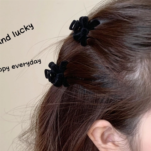 Mollette Per Capelli Con Fiocco In Velluto Mini Pinza Per Capelli Vintage Elegante Accessori Per Capelli Donne Ragazze