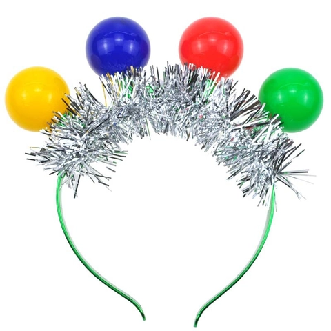 Christmas LED Glowing Headband Colorful Balls Tinsel Party Hair Hoop Festival Holiday Hair Accessories Headwear