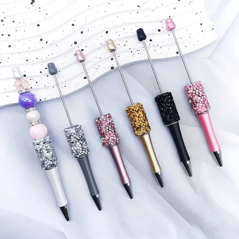 Penna A Sfera Con Perline DIY Metallo Strass Cristallo Lusso Cancelleria Scrittura Creativa Per Ufficio Scuola Regalo