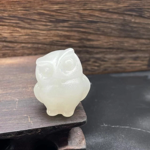 Natural Crystal Gemstone Owl Figurine Hand Carved Animal Statue Mini Desktop Decor Healing Stone Ornament Multi Color