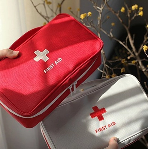 Borsa Kit Pronto Soccorso Portatile Organizzatore Medico Tessuto Oxford Viaggio Emergenza Astuccio Per Medicinali Grande Capacità