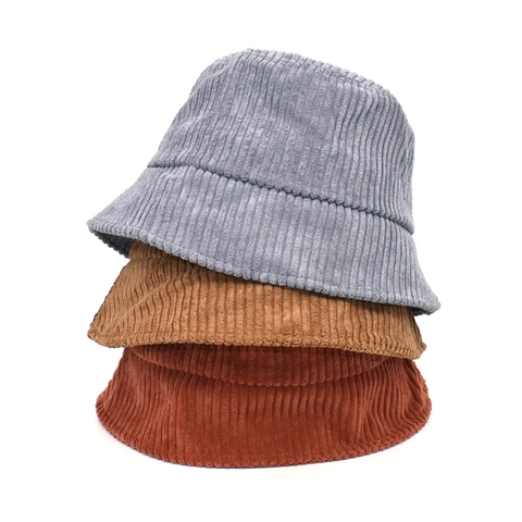 Cappello Da Pescatore In Velluto A Coste Caldo Inverno Autunno Tinta Unita Stile Britannico Retro Traspirante Donna