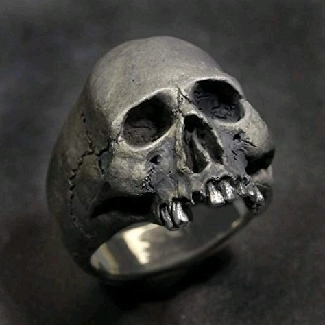 Skull Head Ring Vintage Alloy Oxidized Gothic Punk Rock Biker Jewelry For Men