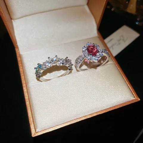 Ovaler Rosa Zirkon Offener Ring Kupfer Versilbert Verstellbar Vintage Elegant Finger Schmuck Für Frauen Accessoires