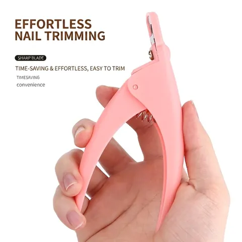 Coupe Ongles Acrylique Forme U Lame Acier Inoxydable Poignée Plastique Outil Manucure Tranchant Durable DIY