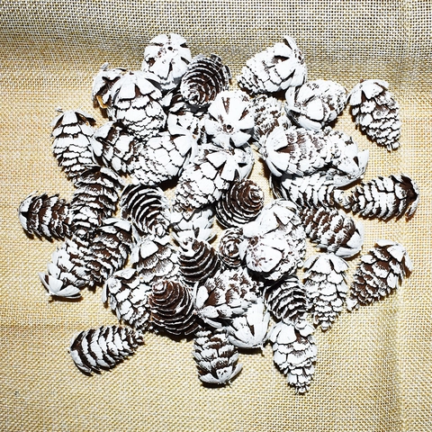 Kerst Dennenappels Ornamenten Sneeuw Tips Plastic Mat Dennenappel Voor Kerstboom DIY Ambachten Rustieke Winter Decoratie