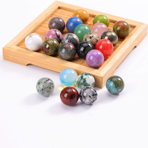 Natural Stone Crystal Agate Spheres Ornaments Polished Round Colorful Gemstone For Desktop Home Decor Yoga Meditation Modern