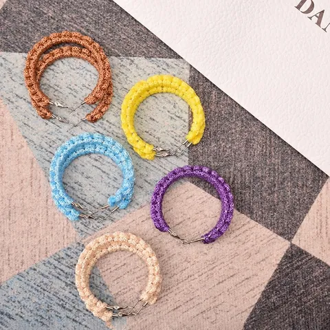 Pendientes de Aro de Acero Inoxidable Tejidos a Mano de Estilo Bohemio Grandes Aros de Hilo de Seda de Hielo para Mujer