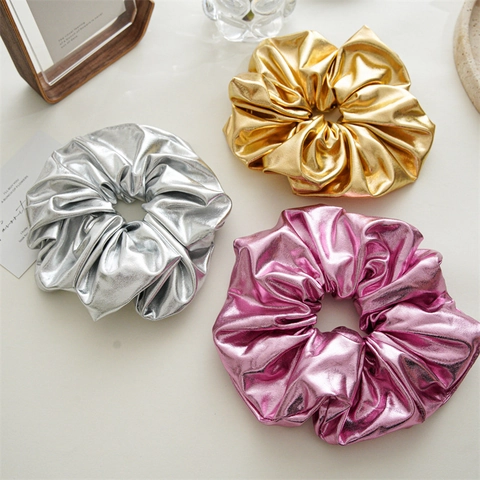 Scrunchies Metallici Lucidi Grandi Elastici Per Capelli Supporto Per Coda Di Cavallo Accessori Per Capelli Donne Ragazze