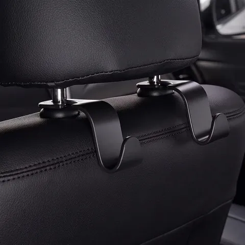 Car Seat Headrest Hook Universal Hidden Folding Interior Storage Hanger For Bag Purse Grocery Plastic S-Shape Heavy Duty
