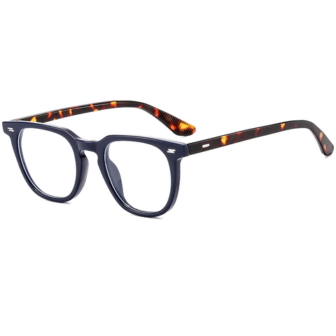 Montatura Per Occhiali Quadrati Anti Luce Blu Per Donna Uomo Vintage Materiale PC Rivetti In Metallo Occhiali Ottici