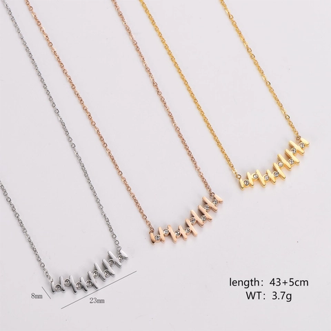 Collar con Colgante de Acero Inoxidable con Diamantes de Imitación Incrustados Verticales Geométricos Minimalista Joyería de Moda Regalo para Hombre Mujer