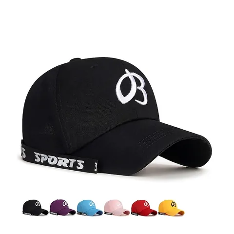 Cappello Da Baseball Poliestere Cotone Ricamato Lettera B Nastro Sportivo Cappello Da Sole Regolabile Per Uomo Donna