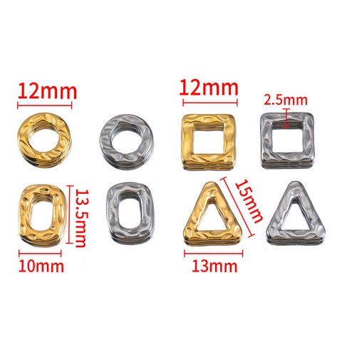 Stainless Steel Geometric Pendants Hammered Texture Charms For Jewelry Making DIY Earrings Necklaces Gold Silver Color