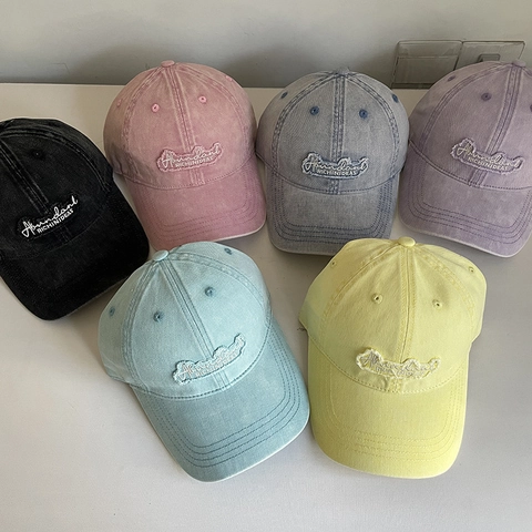 Cappello Da Baseball In Cotone Lavato Vintage Toppa Ricamata Cappello Da Sole Regolabile