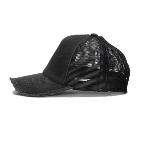 Distressed Trucker Hat Vintage Frayed Baseball Cap Cotton Mesh Breathable Sun Protection Adjustable Outdoor For Men Women