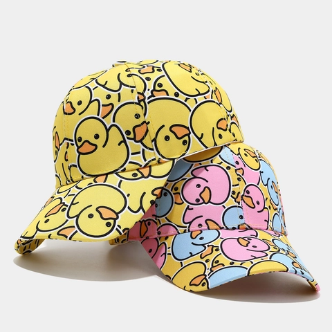 Mode Cartoon Ente Druck Baseballkappe Polyester Verstellbar Sonnenschutz Outdoor Freizeit Hut Für Herren Damen