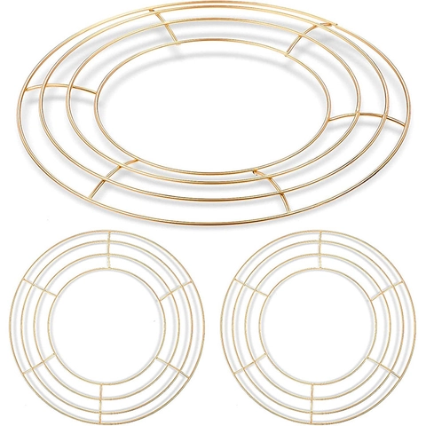 Round Metal Wreath Frame DIY Wire Ring Floral Arrangement For Christmas Wedding Holiday Decor Iron Base Circular