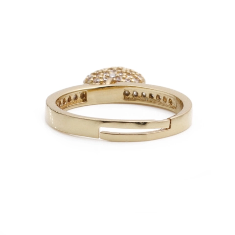 Herz Anhänger Ring Kupfer Zirkonia Mikro Eingelegt Verstellbares Offenes Band Schmuck Für Frauen Koreanischen Stil