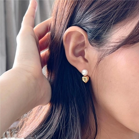 Herz Künstliche Perlen Ohrhänger Mit 925 Sterling Silber Stecker Süßer Romantischer Stil Schmuck Für Damen