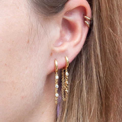 Orecchini A Cerchio Pendenti Zircone Nappa Catena Placcato Oro Rame Elegante Gioielli Per Donne