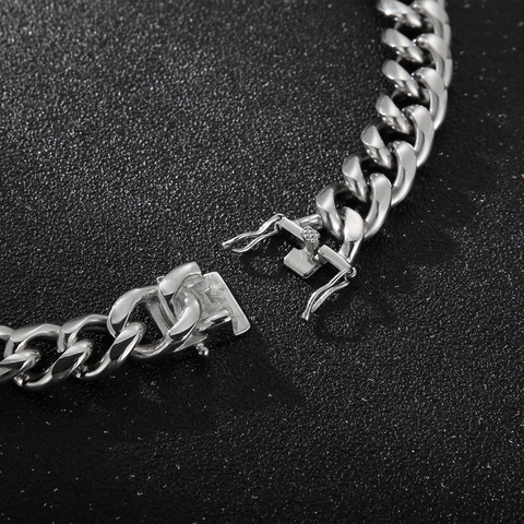Cuban Link Chain Necklace And Bracelet Stainless Steel Thick Polished Hip Hop Punk Jewelry For Men