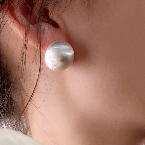 Minimalist Brushed Metal Ball Stud Earrings With 925 Sterling Silver Earring Post Gold Silver Ball Ear Clips For Women