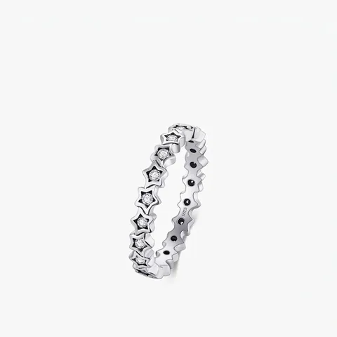 925 Sterling Silver Star Shaped Stacking Ring For Women With Zirconia Minimalist Sparkly Dainty Finger Jewelry