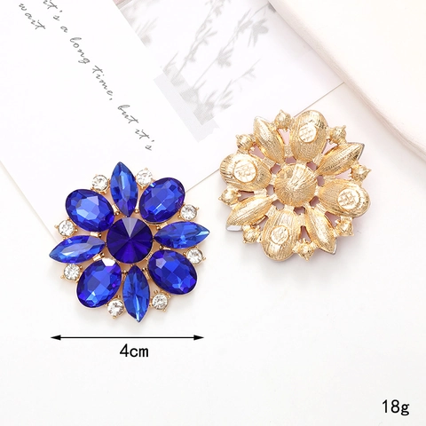 Marquise Crystal Rhinestone Flower DIY Jewelry Making Charms Alloy Flower Accessories For Shoes Car Vent Decor Fashion
