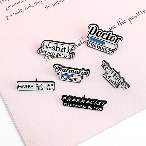 Cartoon Creative Math Equation Enamel Brooch Minimalist Formula Badge For Doctor Pharmacist Science Geek Jewelry Accessory Gift