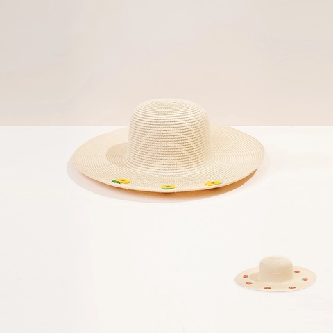 Cappello Da Sole In Paglia Di Carta A Tesa Larga Da Donna Estate Spiaggia Viaggio Con Ricamo Floreale Ciliegia Traspirante