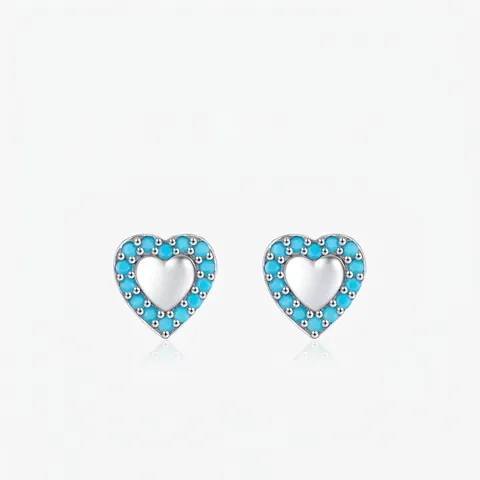 Orecchini A Lobo Cuore In Argento Sterling 925 Con Turchese Gioielli Vintage Dolce Elegante Per Donne